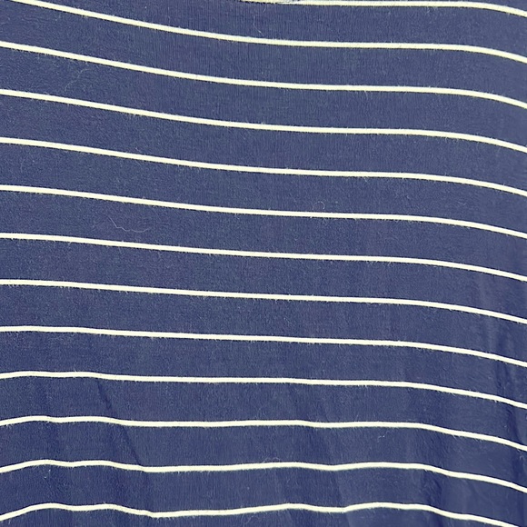 Navy and white striped a-line jersey dress - Picture 2 of 4
